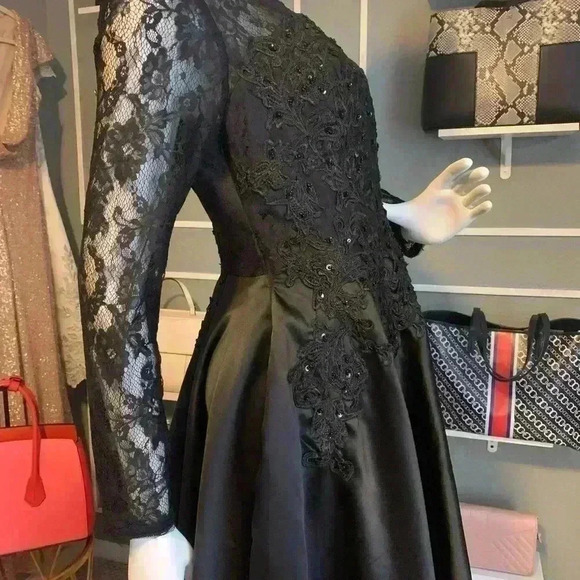 Unbranded Black Lace 3/4 Sleeve Plus Size Dresses for Women Size 8. - Picture 4 of 11